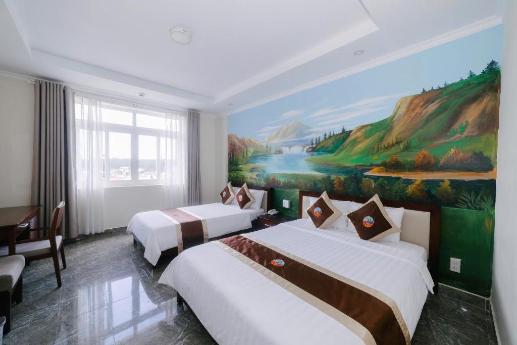 Postel nebo postele na pokoji v ubytování Đoàn An điều dưỡng 198