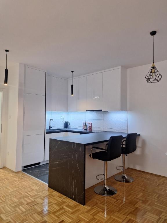 Η κουζίνα ή μικρή κουζίνα στο Lux Apartman Bijeljina
