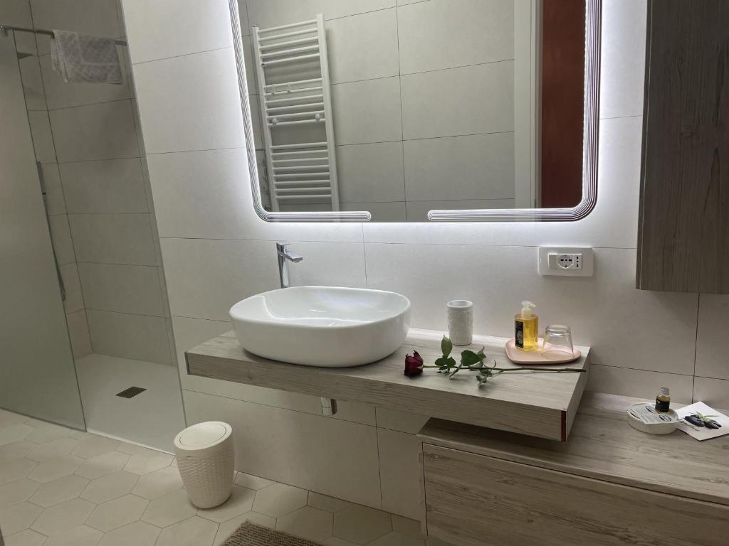 A bathroom at Bed & Breakfast con vista giardino e piscina