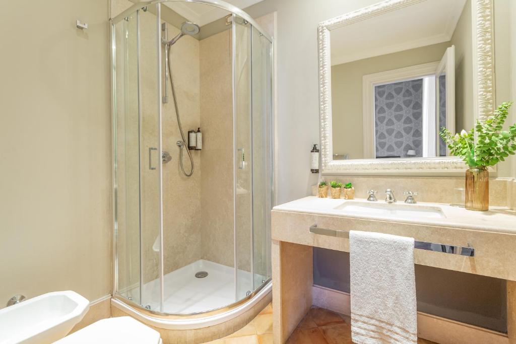 Koupelna v ubytování Hotel Parrasio