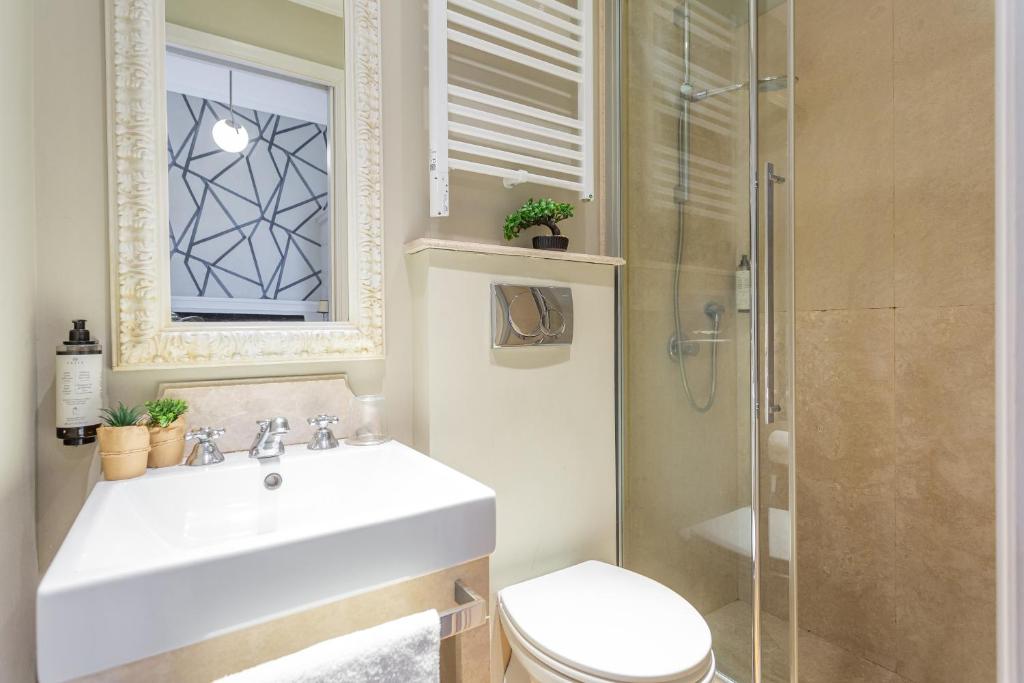 Koupelna v ubytování Hotel Parrasio