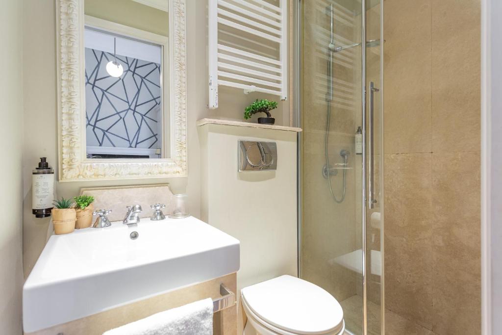 Koupelna v ubytování Hotel Parrasio