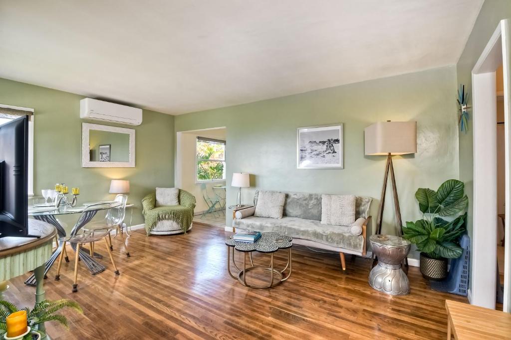 a living room with a couch and a table at 167 Tamarack in Carlsbad