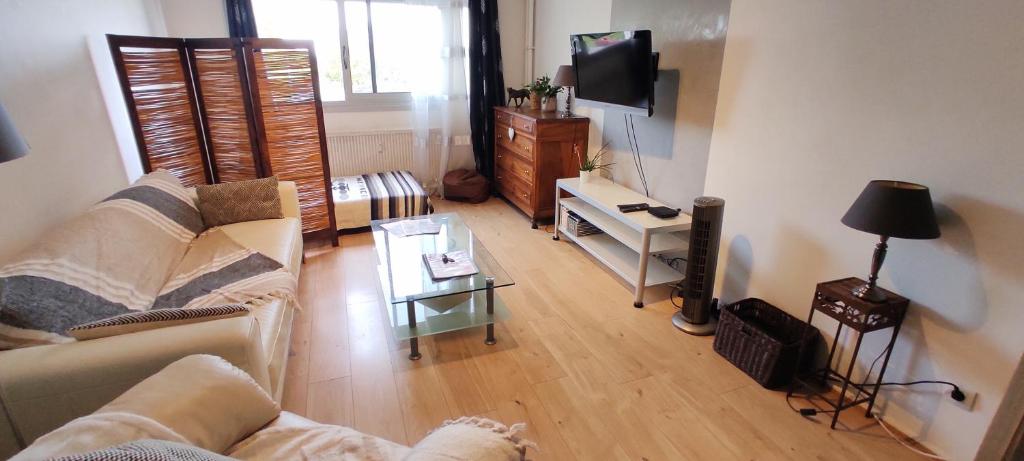 un salon avec un canapé et une table dans l'établissement 