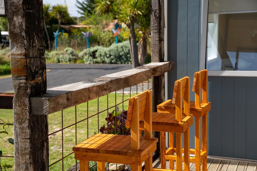 Balkón nebo terasa v ubytování Aramoana Beach Escape
