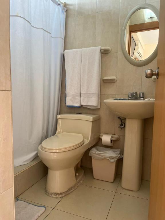 Koupelna v ubytování Hotel Mileto