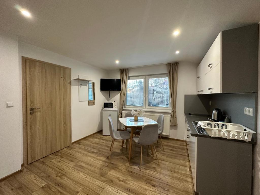 Kuchyň nebo kuchyňský kout v ubytování Apartments Albi