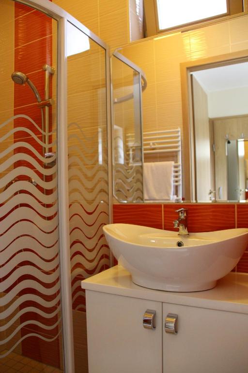 Kúpeľňa v ubytovaní Sétány Apartman