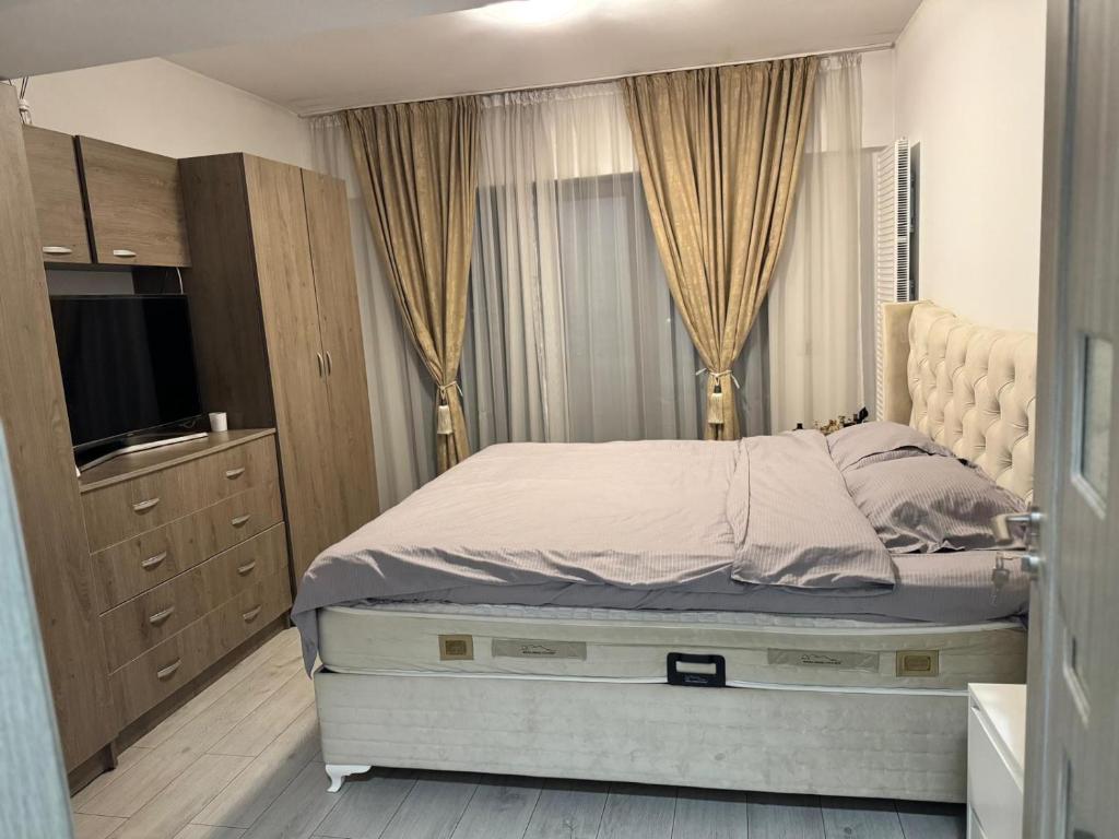 Ένα ή περισσότερα κρεβάτια σε δωμάτιο στο Apartament Andreea pe Dem Radulescu!