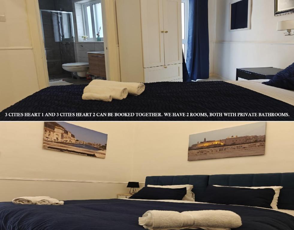 Postel nebo postele na pokoji v ubytování 3 Cities Heart 2