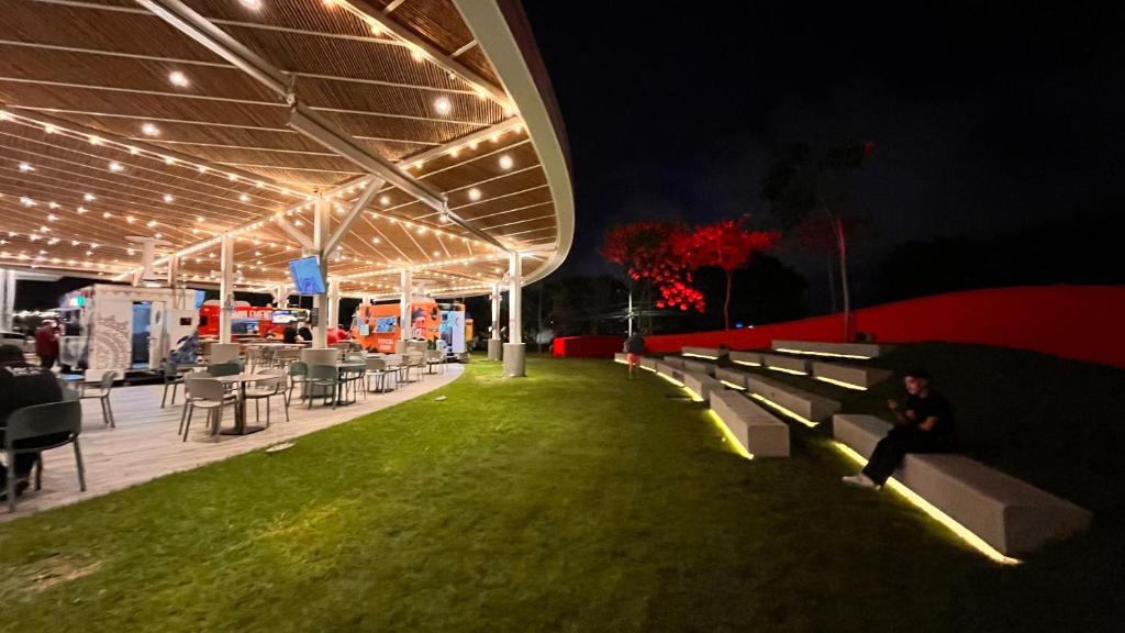 Restaurace v ubytování Residencias Cityzen cerca del Aeropuerto