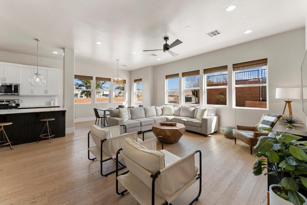a living room with a couch and chairs at Villa #01 at Bloomington Country Club condo in St. George
