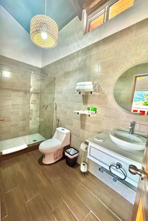 Koupelna v ubytování Hotel Candy Rose