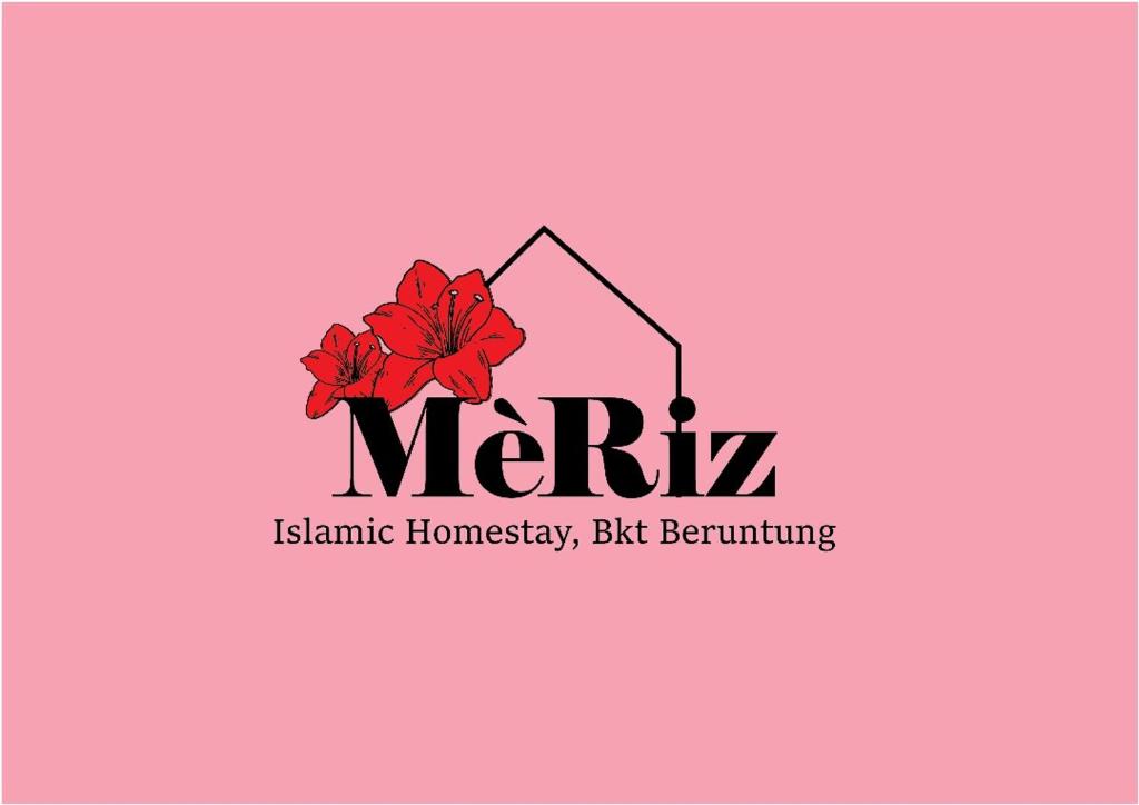 a logo for a restaurant with a red flower at MeRiz Islamic Homestay, Bukit Beruntung in Kampung Sungia Buaya