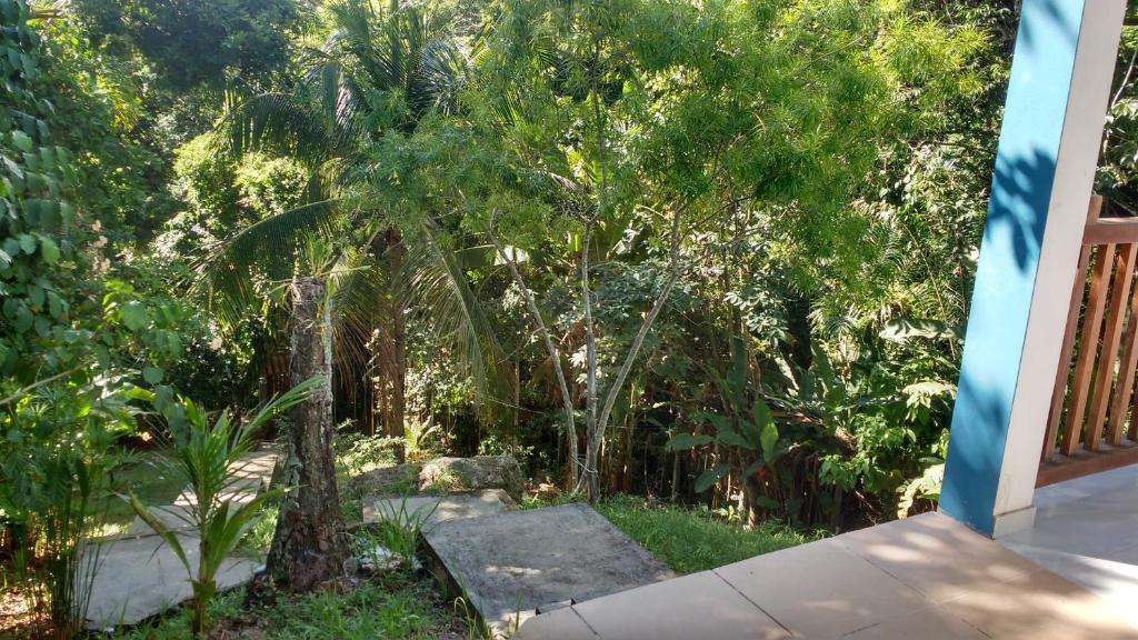 vistas a un jardín con árboles y a una casa en Casa em Morro de São Paulo, en Morro de São Paulo