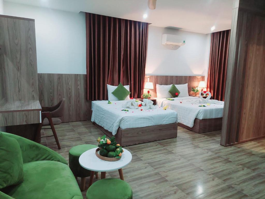 Postel nebo postele na pokoji v ubytování An Villa Beach Paradise