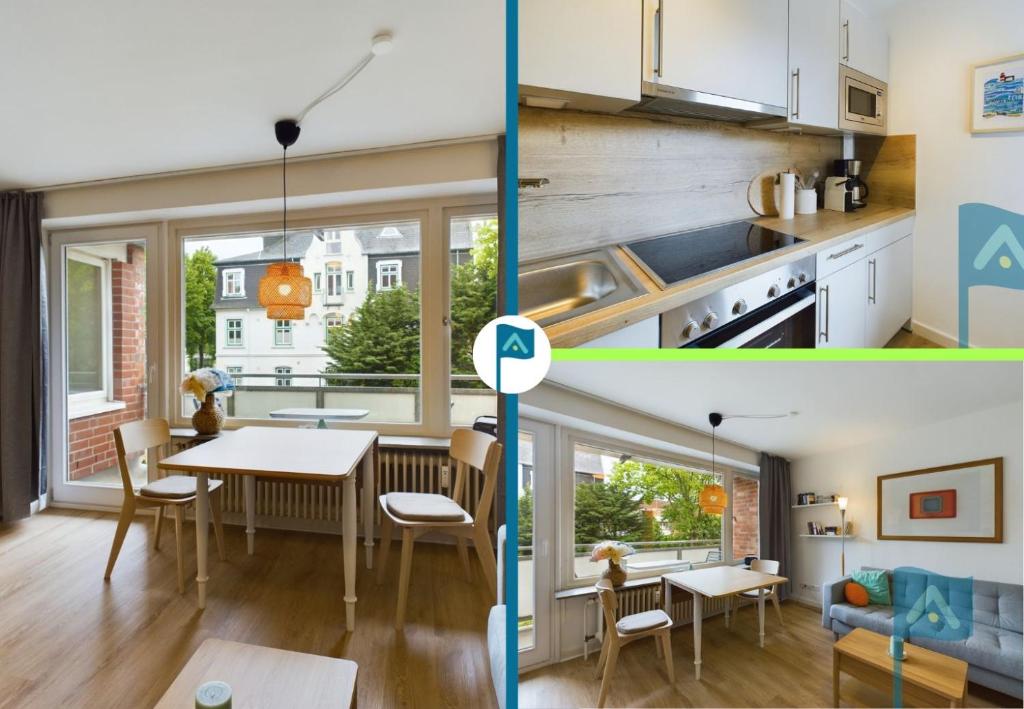 Kuchyň nebo kuchyňský kout v ubytování Ferienwohnung Strandperle