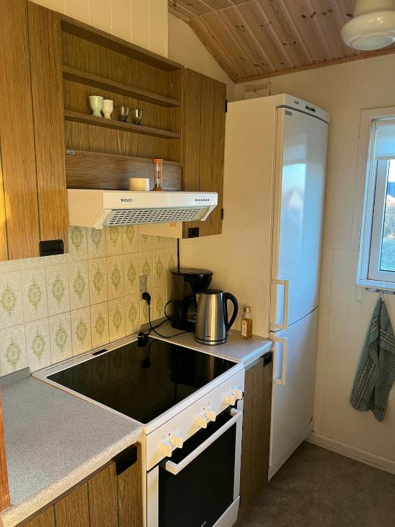 Kuchyň nebo kuchyňský kout v ubytování Autentisk sommerhus på Lakolk, Rømø