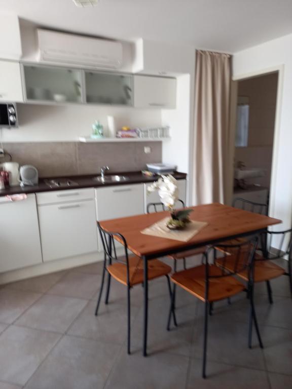 Kuchyň nebo kuchyňský kout v ubytování Apartmani Afrodita