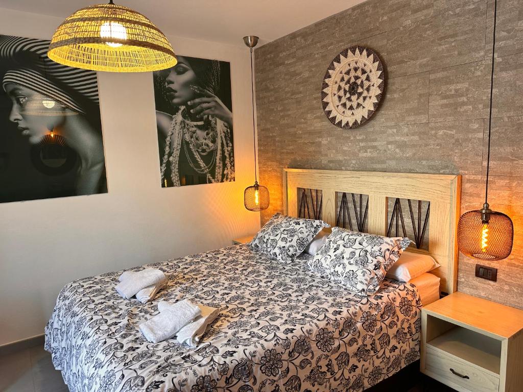Postel nebo postele na pokoji v ubytování Apartamentos Finca Wapa