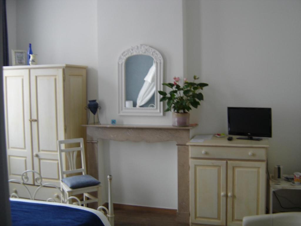 TV a/nebo společenská místnost v ubytování B&B Villa Des Raisins