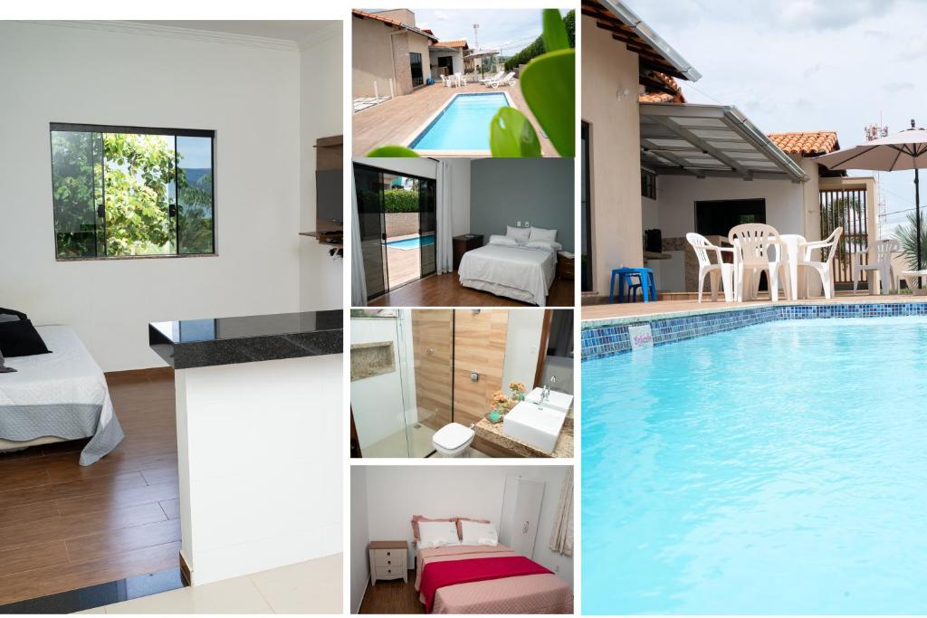 Bazén v ubytování Casa com piscina vista para lago, 03 quartos confortáveis nebo v jeho okolí