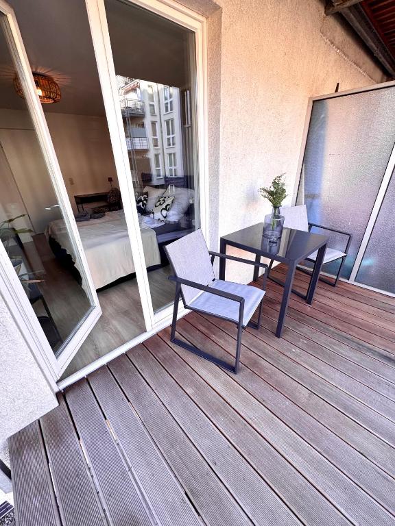 Balkón nebo terasa v ubytování Ferienwohnung Markkleeberg Zentrum