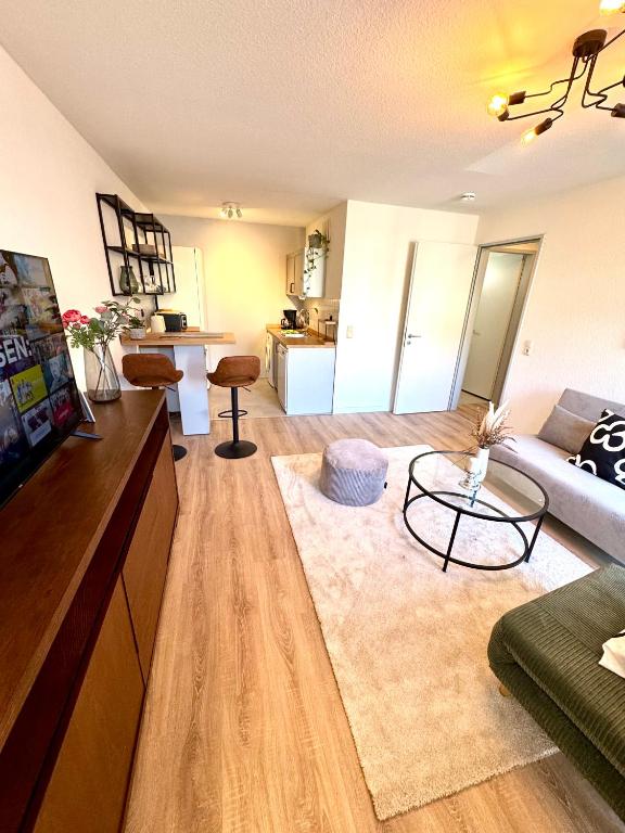 TV a/nebo společenská místnost v ubytování Ferienwohnung Markkleeberg Zentrum