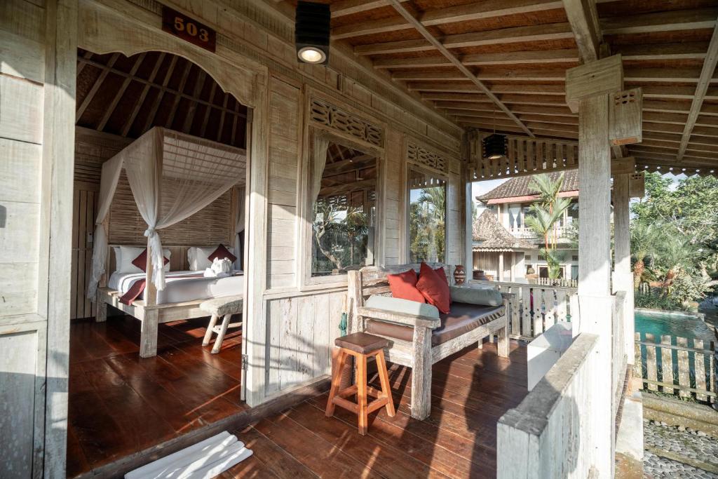 Balkón nebo terasa v ubytování Uma Caming Villa Ubud