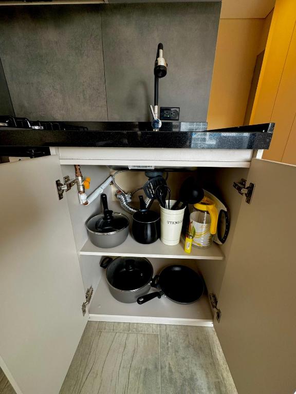 Kuchyň nebo kuchyňský kout v ubytování Increíble ApartaEstudio 1 Para Tu Estadía En Tunja