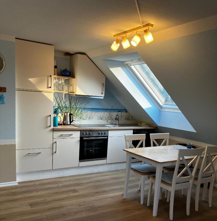 Kuchyň nebo kuchyňský kout v ubytování Ferienhof BauerMüller