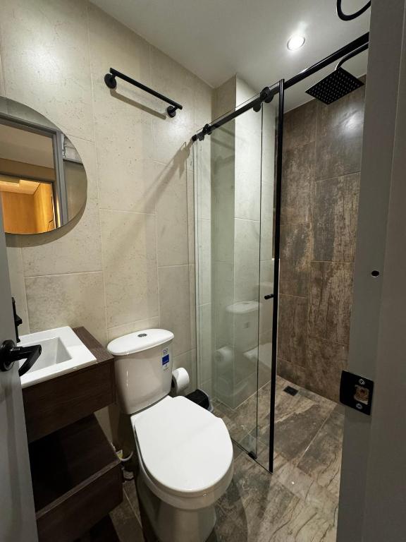 Koupelna v ubytování Increíble ApartaEstudio 1 Para Tu Estadía En Tunja