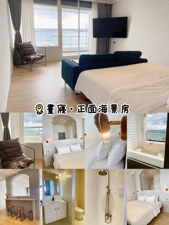 Postel nebo postele na pokoji v ubytování QBE 民宿 南灣館 QBE Nanwan