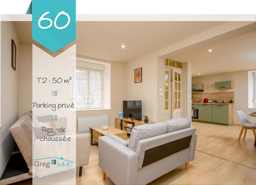 Posezení v ubytování Le 60-Appart'Hôtel-GregIMMO