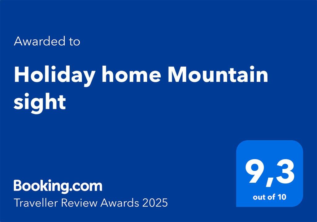شهادة أو جائزة أو لوحة أو أي وثيقة أخرى معروضة في Holiday home Mountain sight