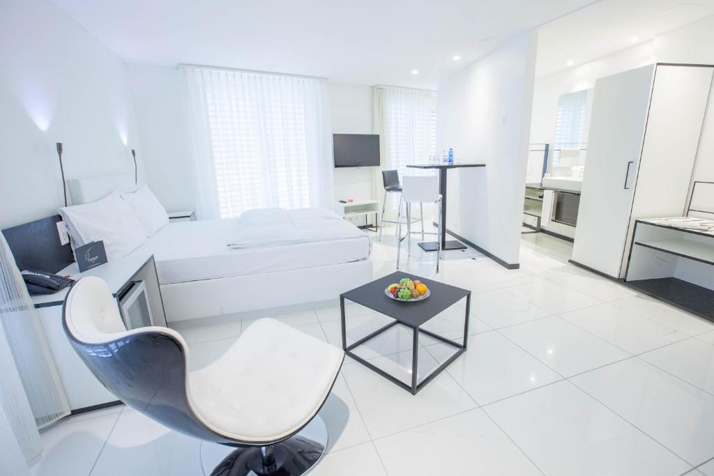 TV a/nebo společenská místnost v ubytování Boutiquehotel Thessoni Classic & Self service Residence Home Zürich