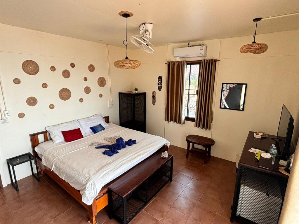 TV a/nebo společenská místnost v ubytování Tchin tchin Guesthouse