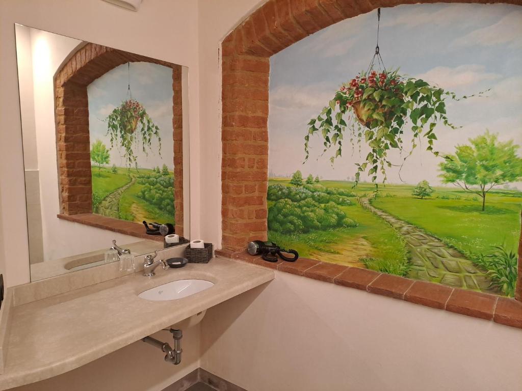 Koupelna v ubytování Agriturismo Cascina Farisengo
