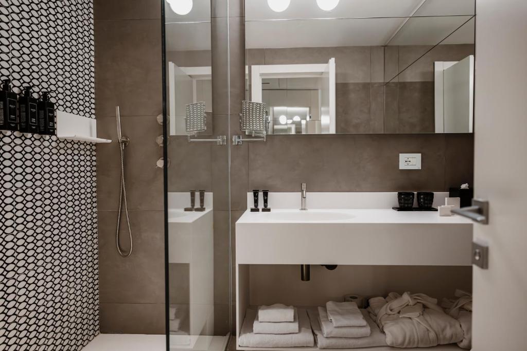 Koupelna v ubytování Biancodonda Greenblu Hotel & SPA
