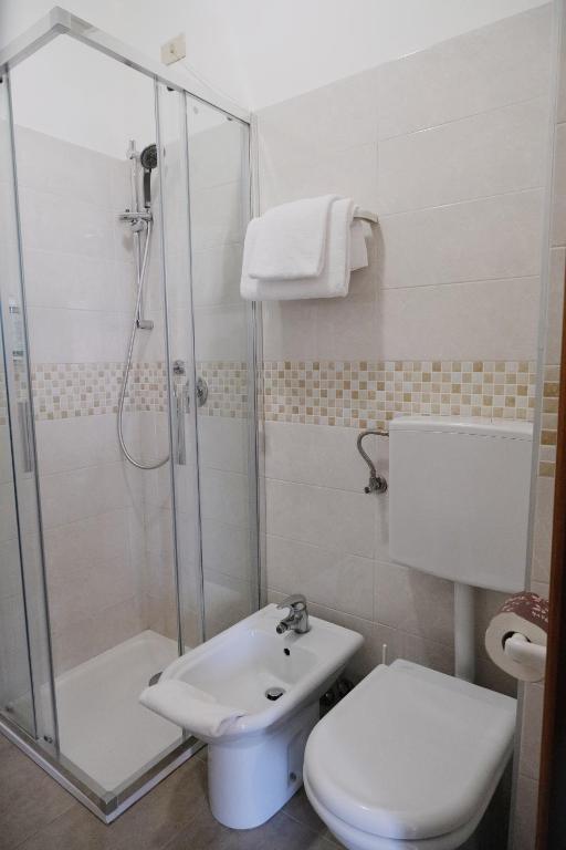 Koupelna v ubytování Hotel Montepiana