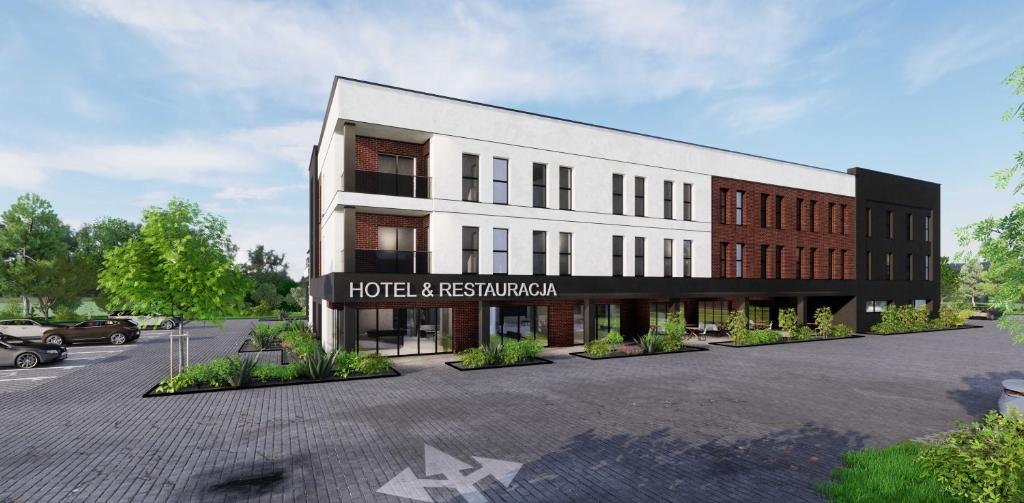 an architectural rendering of a hotel restaurant at Hotel - Restauracja SŁONECZNA in Gostyń