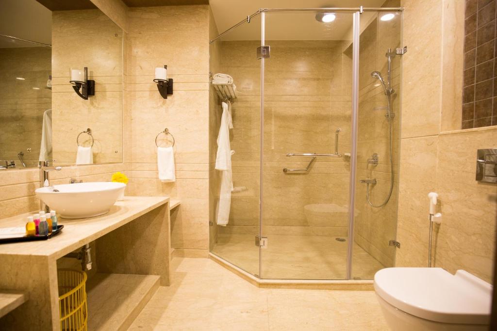 Koupelna v ubytování Kiscol Grands Hotel
