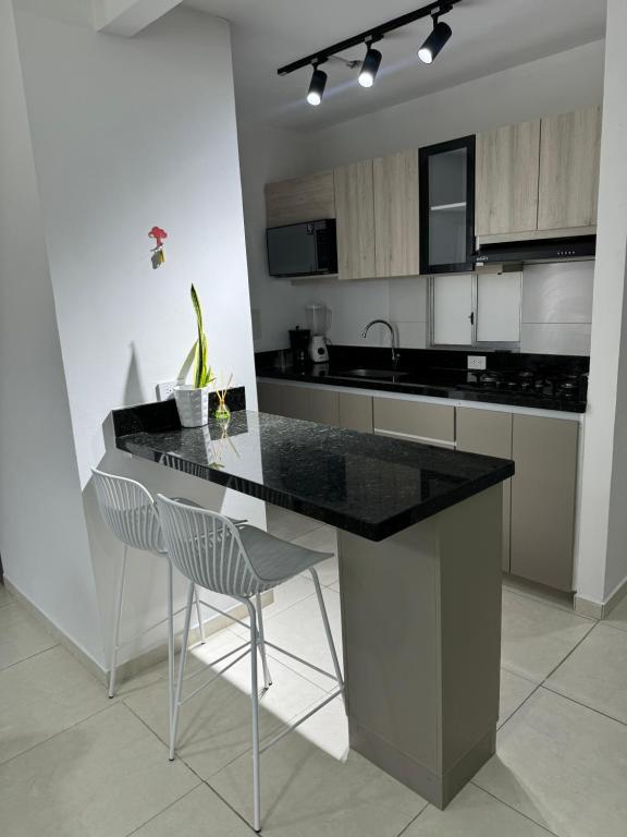 Kuchyň nebo kuchyňský kout v ubytování Hermoso Apartamento en Valledupar