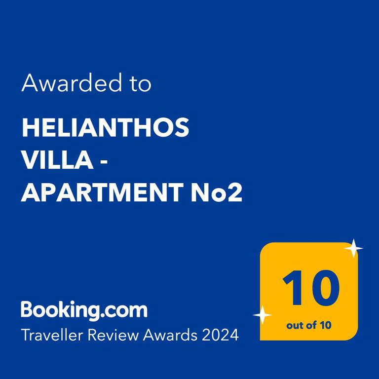 Certifikát, hodnocení, plakát nebo jiný dokument vystavený v ubytování HELIANTHOS VILLA - APARTMENT No2