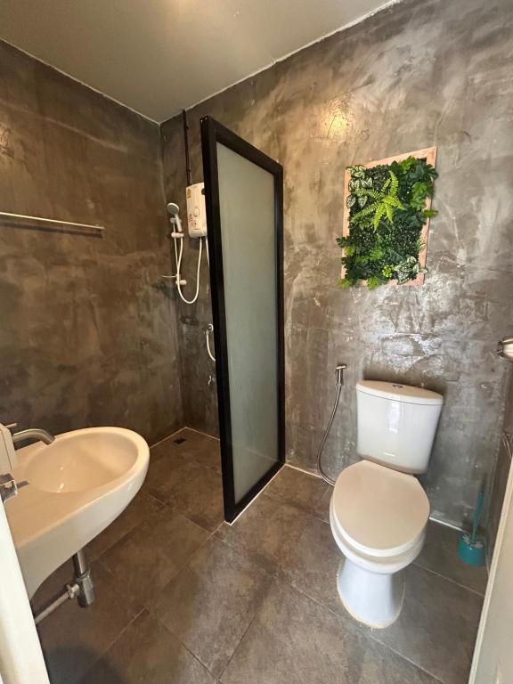 Koupelna v ubytování Tchin tchin Guesthouse