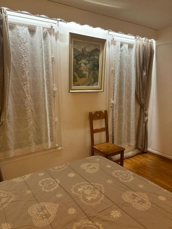 Postel nebo postele na pokoji v ubytování Vue Mont Blanc et toute la chaîne