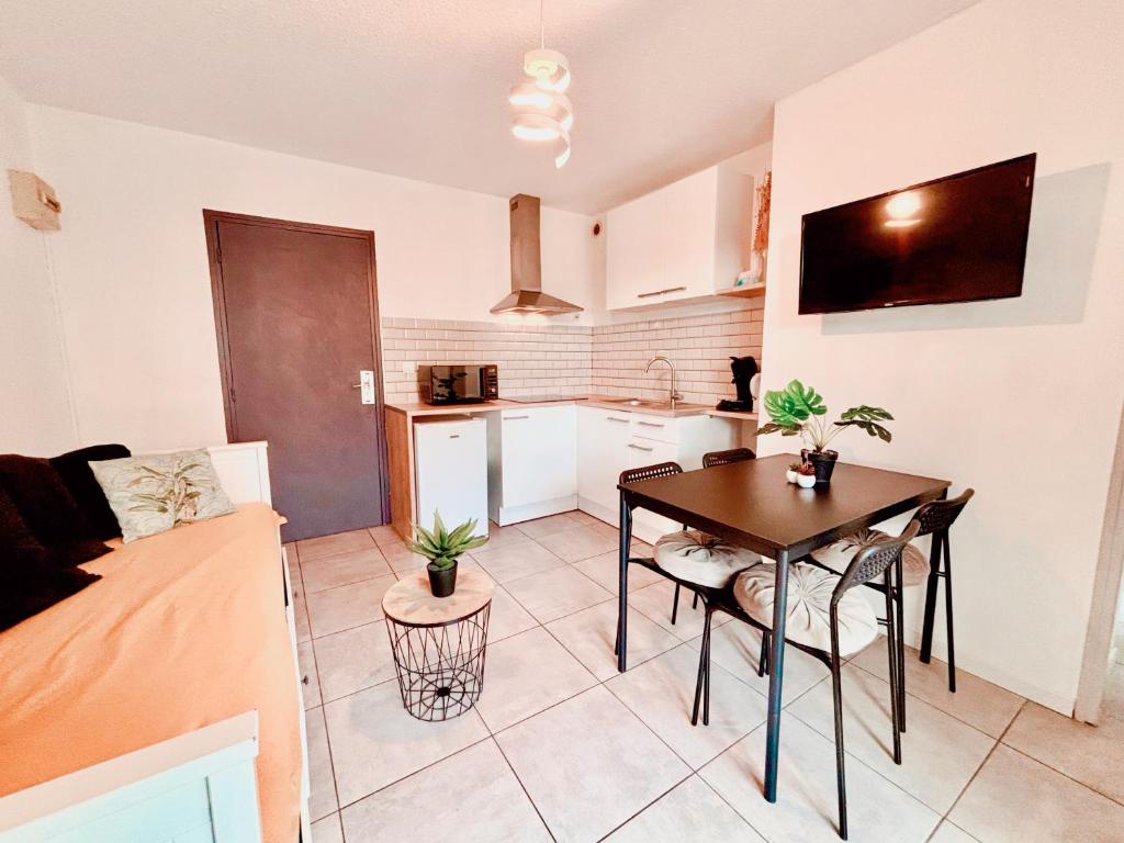 Kuchyňa alebo kuchynka v ubytovaní Appartement calme avec jardin privatif - 3 -