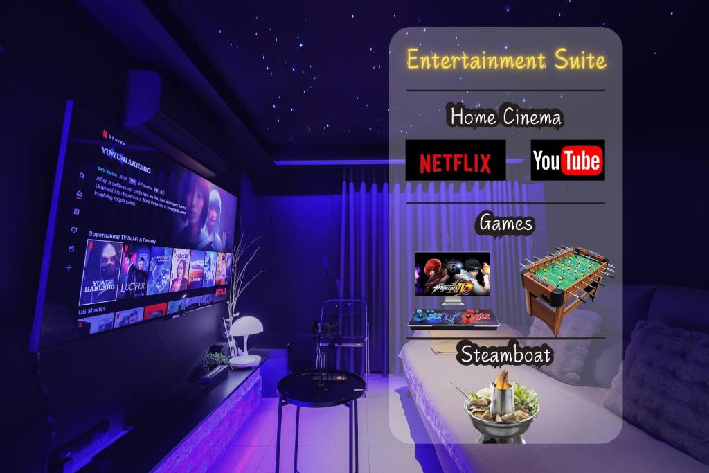 Μια τηλεόραση ή/και κέντρο ψυχαγωγίας στο Mini Cinema Suite at Arte Cheras, KL City View, 6pax, MRT 6Min