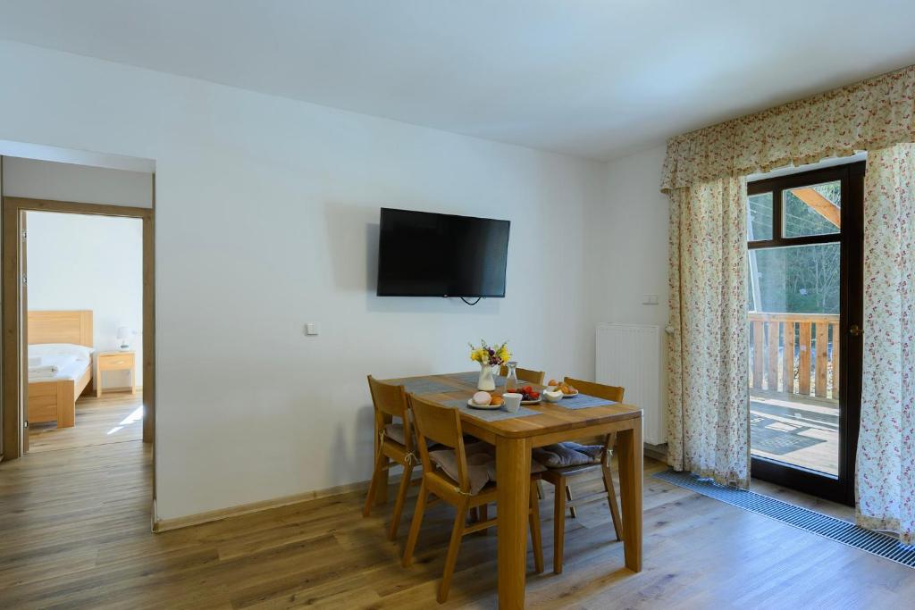 TV a/nebo společenská místnost v ubytování Apartmány Mezivodí