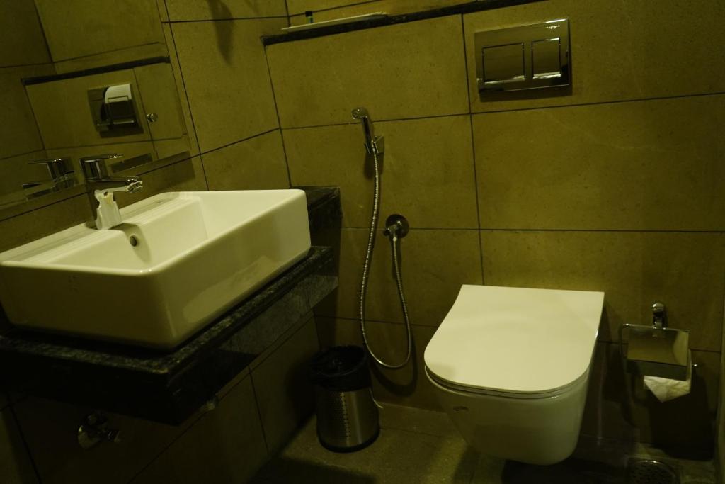 Koupelna v ubytování Jaag Hotel